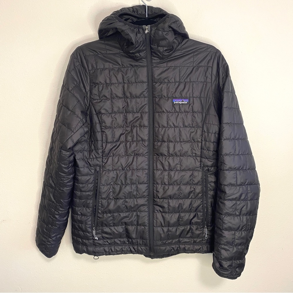 Patagonia Women's Nano Puff Hoody Puffer Coat Jacket Black Size M